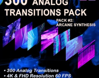 Analog Video Transitions, Ultraviolet Specter, 4K, Premiere Pro & After Effects