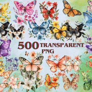 Aquarell Schmetterlinge Clipart 500 Aquarell Schmetterling PNG Bunte Schmetterling Frühling Clipart Blumen Schmetterling Clipart Regenbogen Schmetterlinge