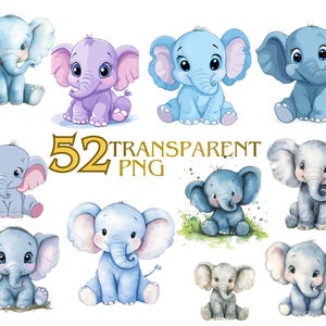 52+ Elephant Clipart PNG Adorable Elephant Graphics, Cute Playful Printable, Cute Baby Elephant Adorable Animal, Unlimited Commercial Use