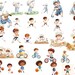 750 PNG Boys Watercolor Clipart Bundle Cute Little Boy Images, Children ...