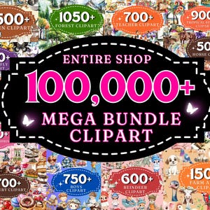 Plus de 100 000 méga cliparts, toutes les images passées et futures, accès à vie, ensemble PNG, méga cliparts, téléchargement immédiat, usage commercial