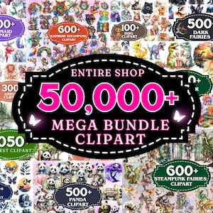 50,000+ Mega Clipart Bundle, All Clipart images, Lifetime Access, PNG Bundle, Clipart Mega Bundle, Instant Download, Commercial Use