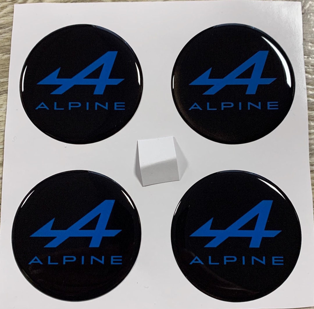 Excellent Quality / Set X 4 Self Adhesive Silicone Stickers Alpine Logo ...