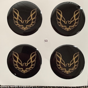 Excellent Quality/ Set x 4 Self Adhesive Silicone Stickers Logo Pontiac for Wheel center hub caps / Rims Tuning / Car rims accessories