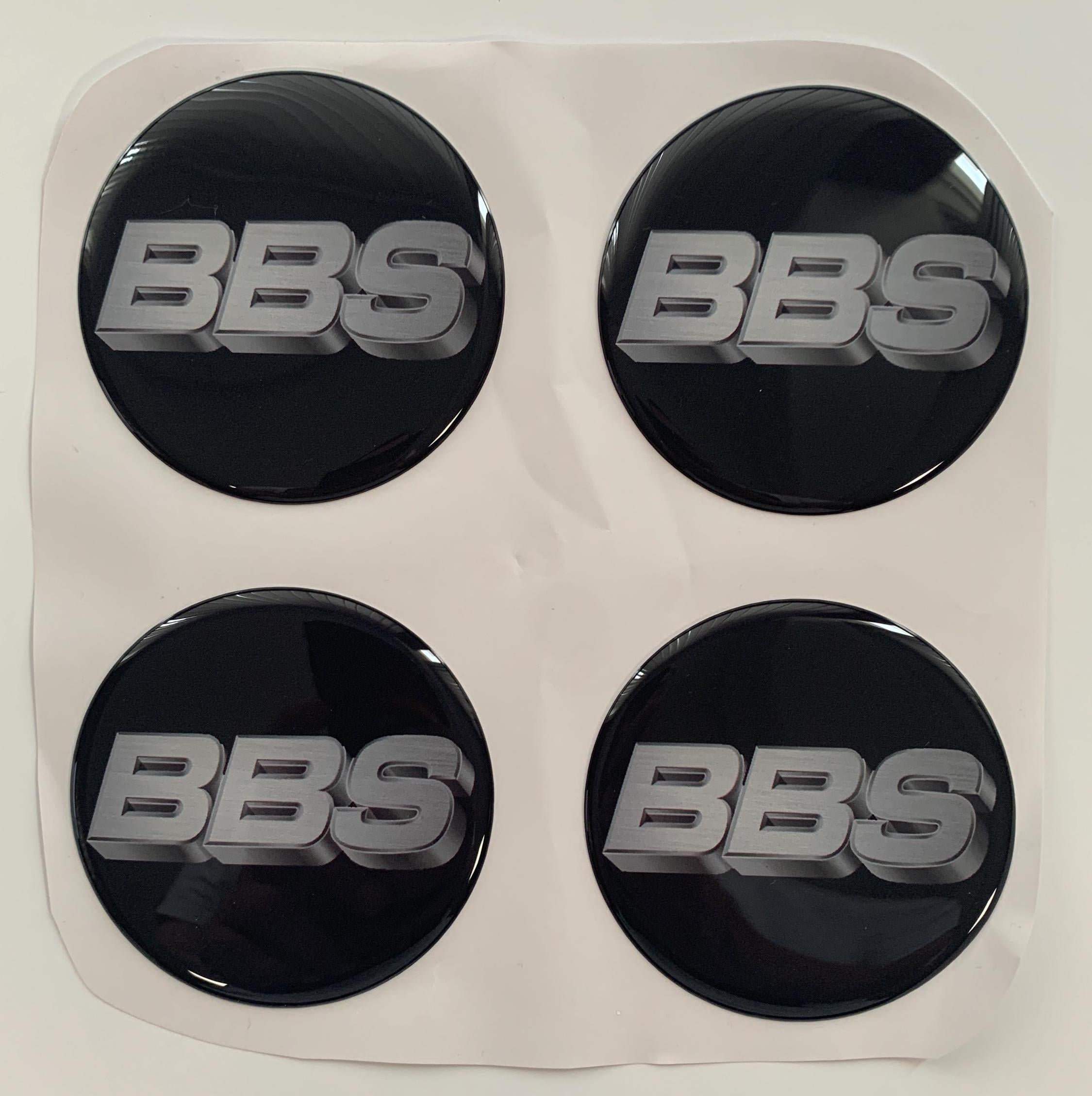 Excellent Quality Set x 4 Silicone Stickers Logo BBS for Wheel center hub caps / Avto tuning and Interior/Rims Accessories