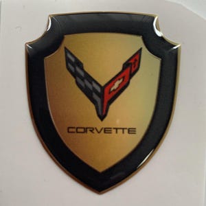 Excellent Quality / Silicone Sticker /Self Adhesive Emblem Logo Corvette for Car Interior / Auto Tuning / Epoxy Resin Emblems for Cars