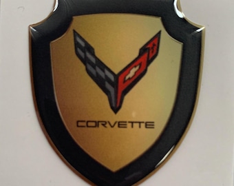 Excellent Quality / Silicone Sticker /Self Adhesive Emblem Logo Corvette for Car Interior / Auto Tuning / Epoxy Resin Emblems for Cars