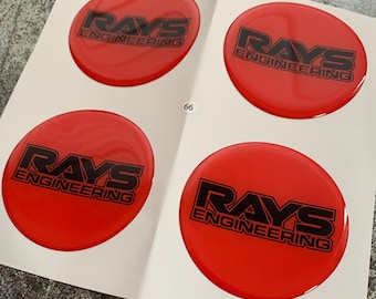 Excellent Quality/ Set x 4 Self Adhesive Silicone Stickers Logo Rays for Wheel center hub caps / Rims Tuning / Car rims accessories