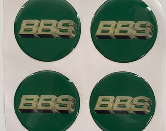Excellent Quality / Set x 4 Silicone Stickers Logo BBS for Wheel center hub caps / Avto tuning and Interior/Rims Accessories