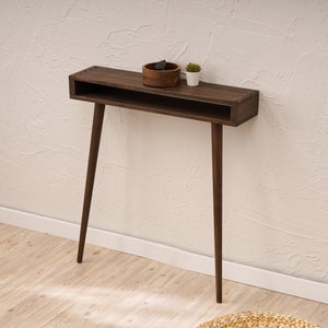 Console Table, Slim Entryway Table With Storage, Wood Console Table, Narrow Console Table,With Shelves, Console table for entryway,