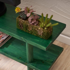 Solid Wood TV Stand: Minimalist Media Console with Shelf image 4