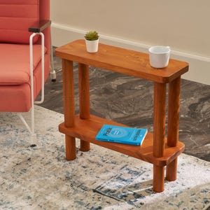 Rustic Side Table, Minimalist Tall Side Table, Narrow Side Table, Slim End Table, Renctangle Table, Couch Table,