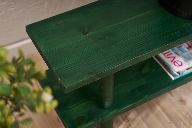 Solid Wood TV Stand: Minimalist Media Console with Shelf image 7