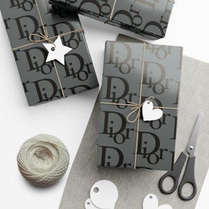 Carta da regalo, design di lusso personalizzato grigio scuro, opaco, finitura satinata - Fogli per incartare regali di compleanno, confezioni regalo, regali per le feste