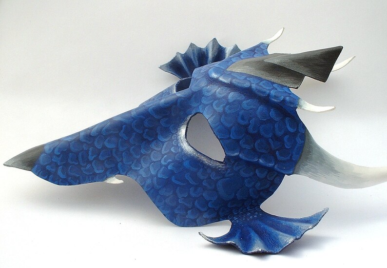 Blue Dragon leather mask image 1