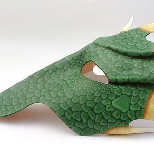 Green Dragon leather mask image 4