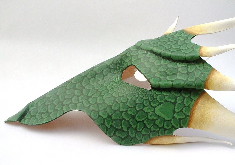 Green Dragon leather mask image 4