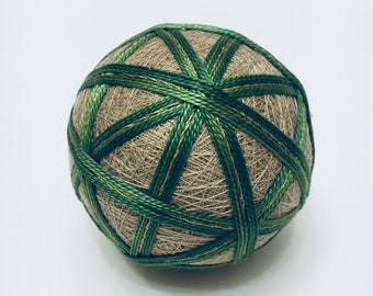 Christmas Ornament, Japanese Temari Ball, embroidered, gift for mom, holiday decoration, Christmas tree decoration, Christmas Tree Ornament