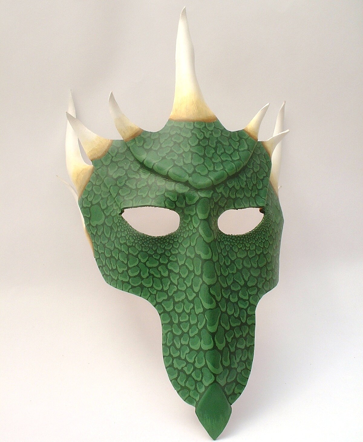Green Dragon Leather Mask Etsy