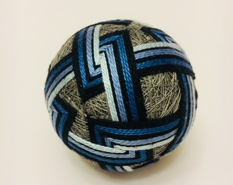 Christmas Ornament, Japanese Temari Ball, embroidered, gift for mom, holiday decoration, Christmas tree decoration, Christmas Tree Ornament