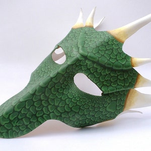 Green Dragon leather mask image 5