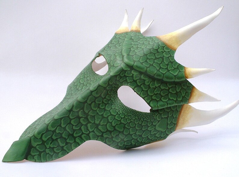 Green Dragon leather mask image 5