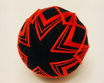 Christmas Ornament, Japanese Temari Ball, embroidered, gift for mom, holiday decoration, Christmas tree decoration, Christmas Tree Ornament