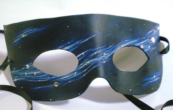 Milky Way leather mask with Swarovski crystal accents