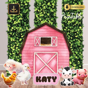 Barn Animals Big Decor Cutout, Farm Animals Birthday, Animals Party, Barnyard Birthday Prop, Instant Download, Printable File