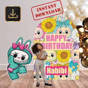 Labubu Decor, Labubu props, labubu cutout, Instant Download, Labubu Character, Happy birthday labubu personlised