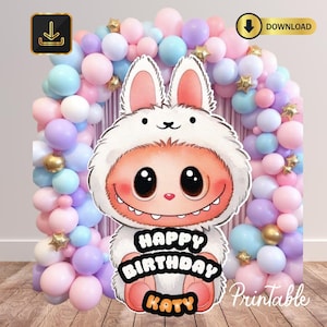 Labubu Decor, Labubu props, labubu cutout, Instant Download, Labubu Character, Happy birthday labubu personlised