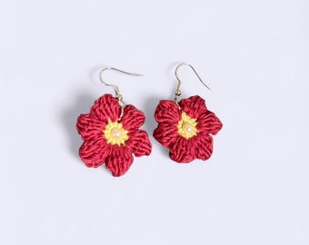 crochet flower earrings
