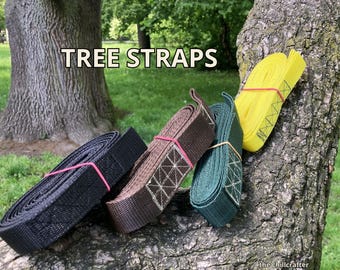 Custom Hammock Tree Straps - 20/25/30mm wide Webbing - 145/300cm long - pair (2) - polypropylene/polyester - chillcrafted