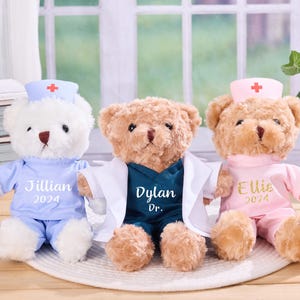 Custom RN Bear,Personalized RN Graduation Teddy Bear,Nursing School Keepsake Plush Teddy Bear Toy,Medical Student Grad Gift For Her