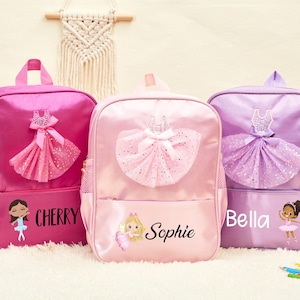 Benutzerdefinierte Tanztasche, personalisierter Ballettrucksack, Kleinkind-Balletttasche, monogrammierter Ballerina-Tanzrucksack mit Namen, Tanztasche für kleines Mädchen