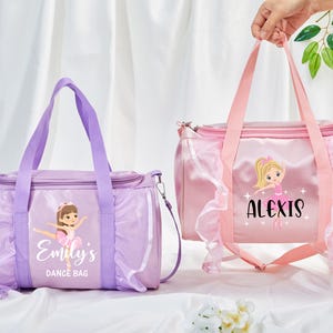Personalisierte Ballett Tasche,Tanztasche nach Maß,Ballerina Tanztasche für Mädchen,Wochenendtasche,Nylon Balletttasche mit Monogramm,Geschenk für Tänzer