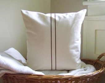 Striped Grain Sack Pillow - you choose the size & stripe color!