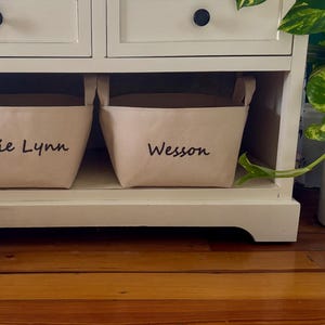 Personalized Canvas Baskets - you choose name, font & thread color