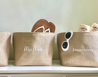 Set of 3 summer baskets - You choose the words!