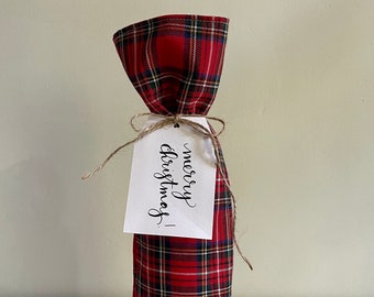 Tartan Plaid Wine Bag