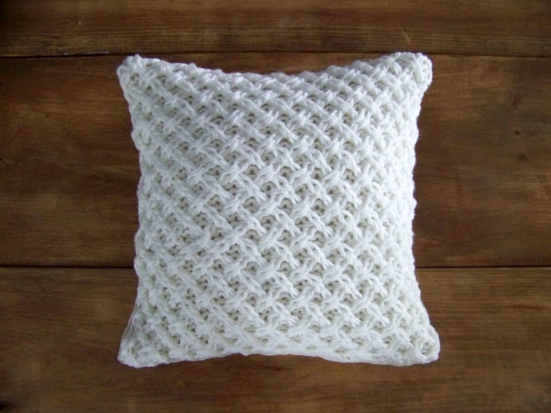 white sweater pillow