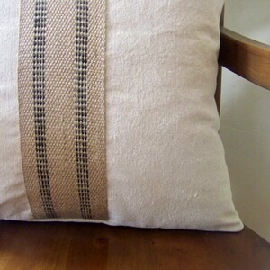 Red Stripe Jute Pillow image 4