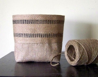 Burlap Black Jute Basket