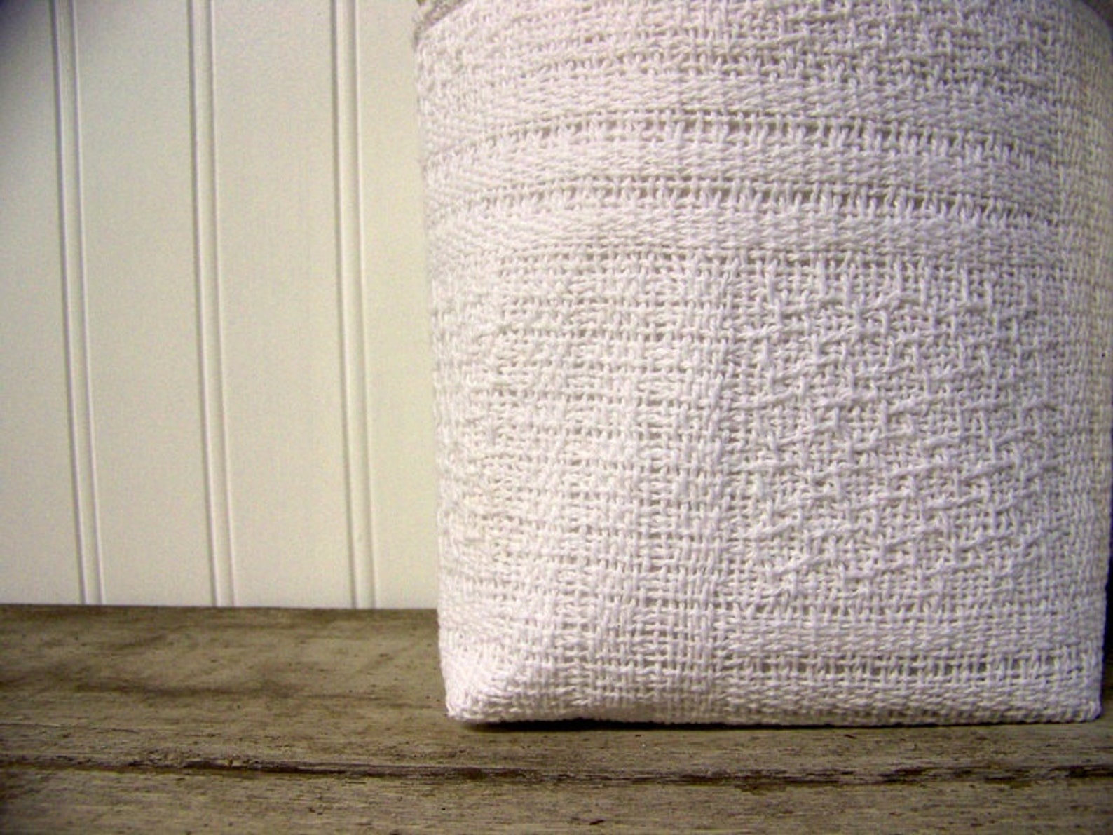 Set of Three Vintage Blanket Baskets White Storage Baskets Etsy