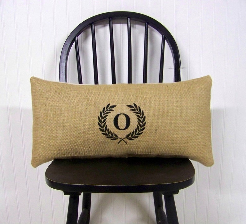 Monogram Burlap Pillow image 1