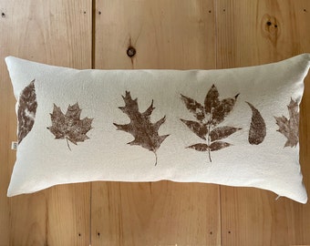 Hand Painted Leaf Pillow