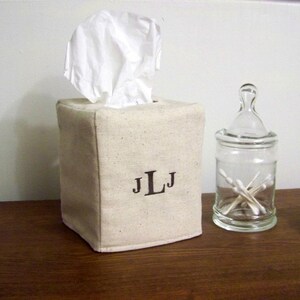 Custom Tissue Box Cover you choose the initials image 4