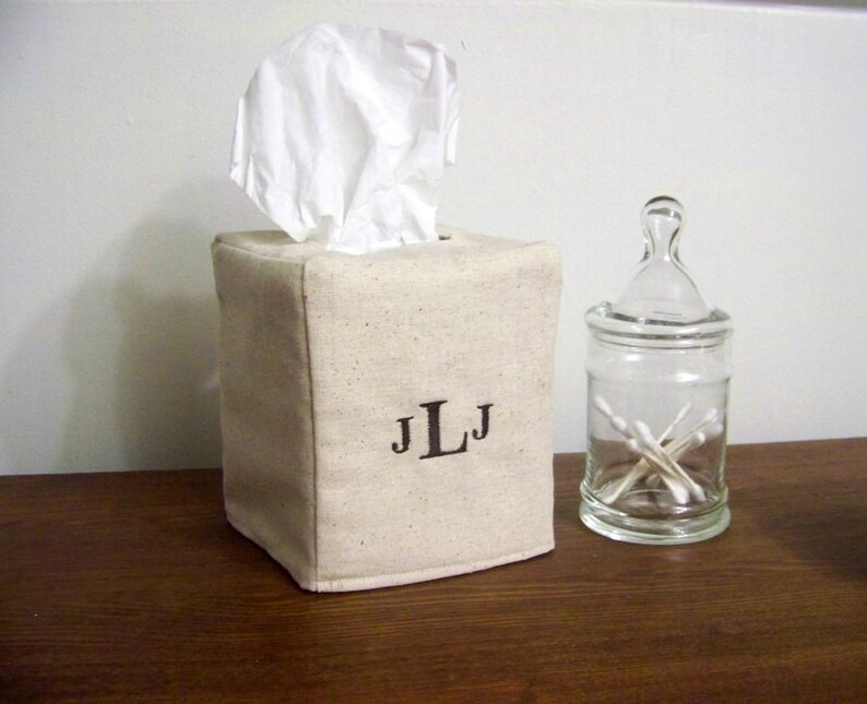 Custom Tissue Box Cover you choose the initials image 4