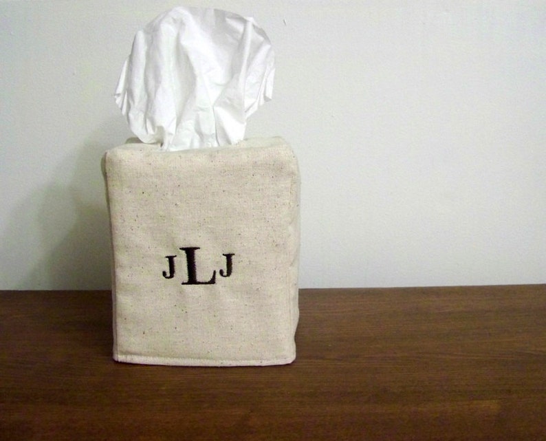 Custom Tissue Box Cover you choose the initials image 3