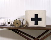 Swiss Cross Canvas Basket